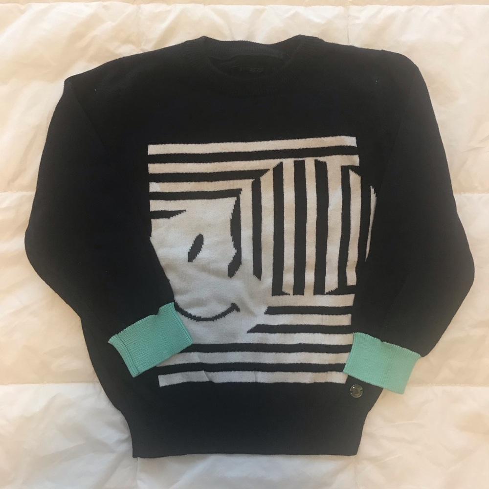 IKKS Kids Black Graphic Emoji Sweater Size 3 Years
